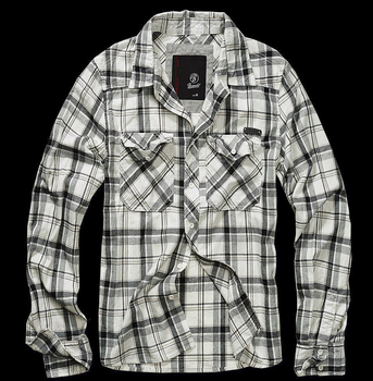 Brandit Checkshirt Fred Black Offwhite (9332) NEU