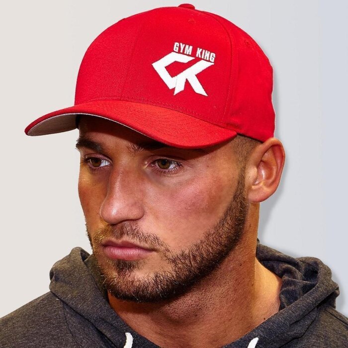 Gym King Baseball Cap S/M Rot/Weiß