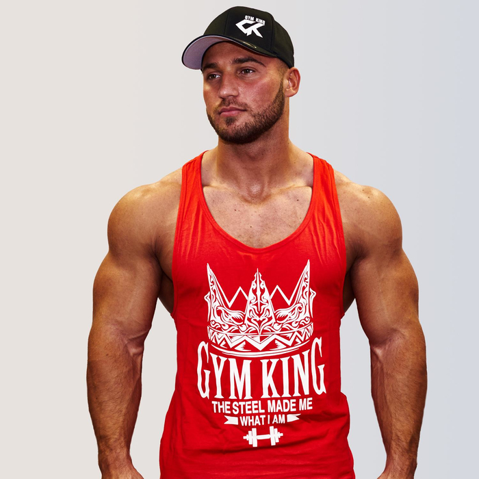 Gym King Stringer Tank Top Bodybuilding Tank Rot L