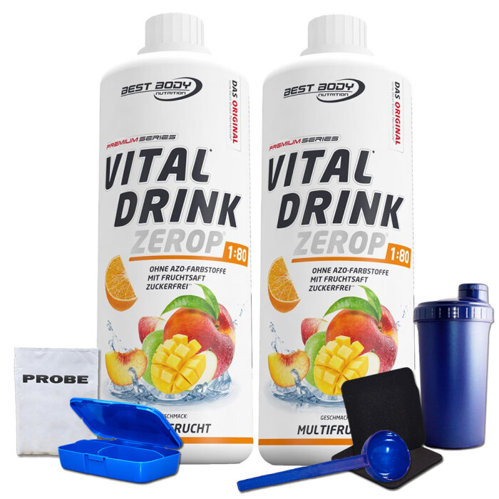 Best Body Vital Drink 2 x 1000ml Flasche Mineraldrink + Bonus Trinkflasche Drachenfrucht
