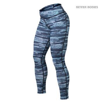 Better Bodies Printed Tights (110807) M BlackAqua