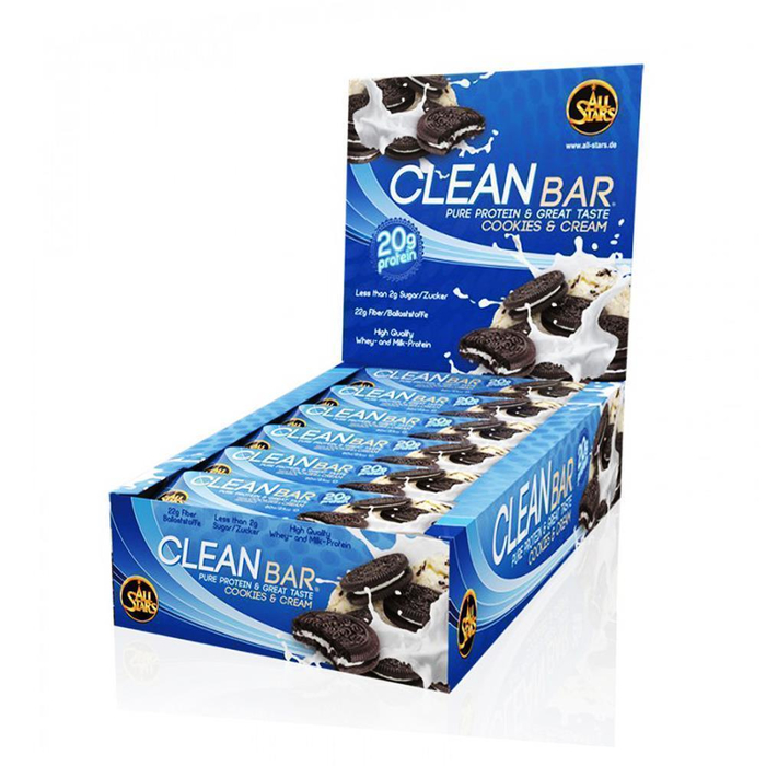 All Stars Clean Bar 18 x 60g Riegel Cookies & Cream