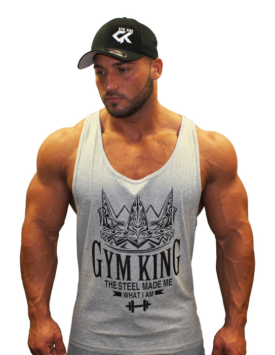 Gym King Stringer Tank Top Bodybuilding Tank L Grau