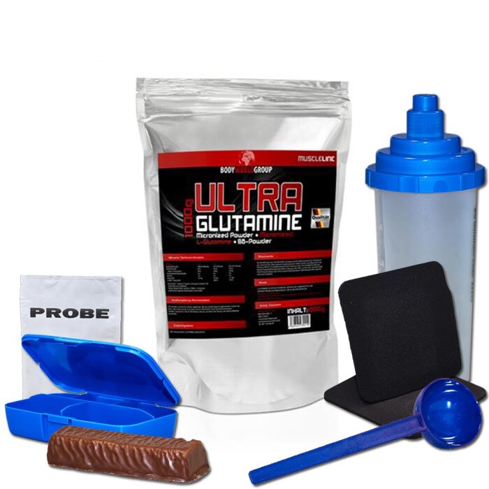 Bodyworldgroup BWG L-Glutamin + Vitamin B6 1000g Beutel Produktproben