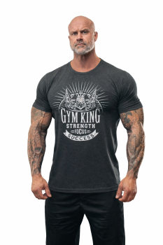 Gym King Fitted Stretch Tee Charcoal L