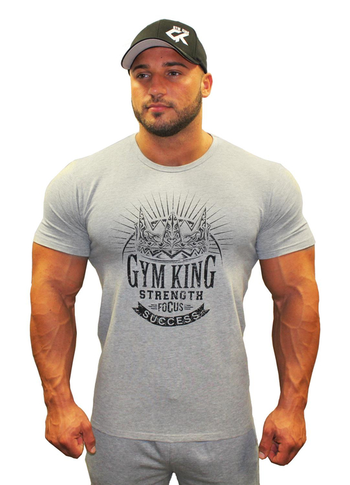 Gym King Fitted Stretch Tee Grey S