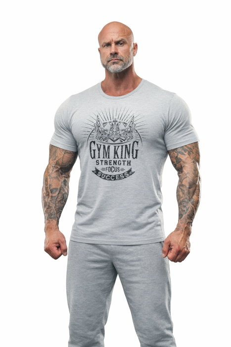 Gym King Fitted Stretch Tee Grey M