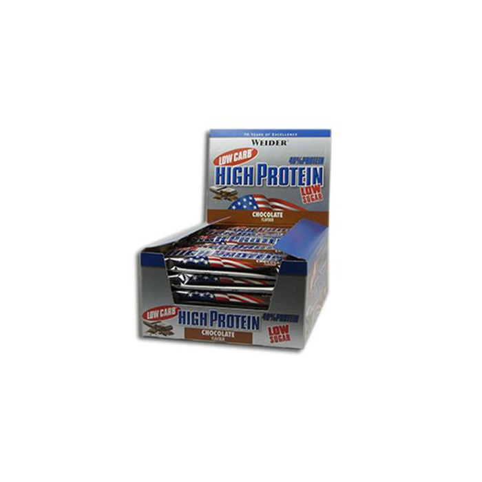 Weider 40% High Protein Bar Eiweiss 24 x 50g Riegel Protein Kiste Peanut-Caramel