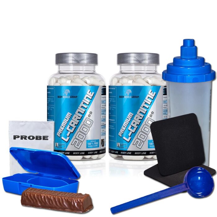 Bodyworldgroup BWG L-Carnitin 2000mg 2 x 100 Kapseln + Bonus Riegel