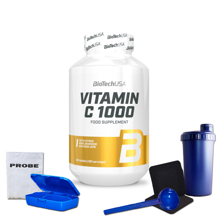 Biotech Vitamin C 1000 100 Tabletten + Bonus Shaker