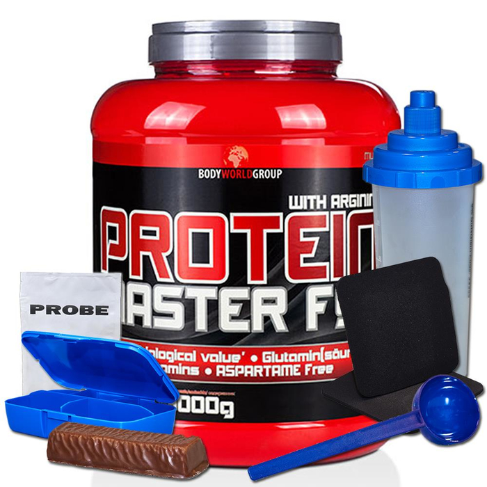 Bodyworldgroup Muscle Line Protein Master F90 3000g Dose + Bonus Strawberry Deluxe Dosierlffel