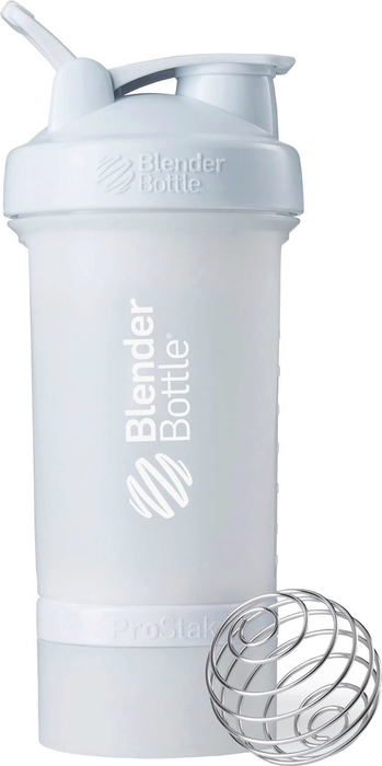 Blender Bottle pro Stak Full Color Shaker 650ml Protein Shaker Mixer Container WHITE
