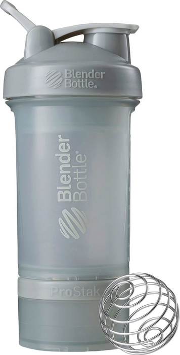Blender Bottle pro Stak Full Color Shaker 650ml Protein Shaker Mixer Container pebble grey