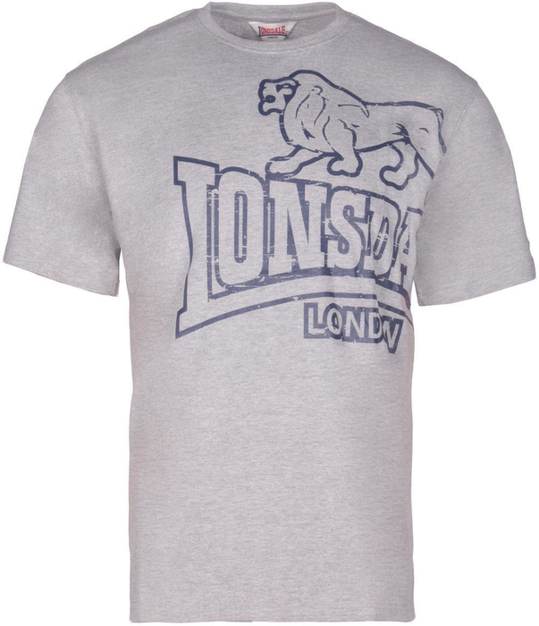 Lonsdale Langsett Herren T-Shirt Grey M