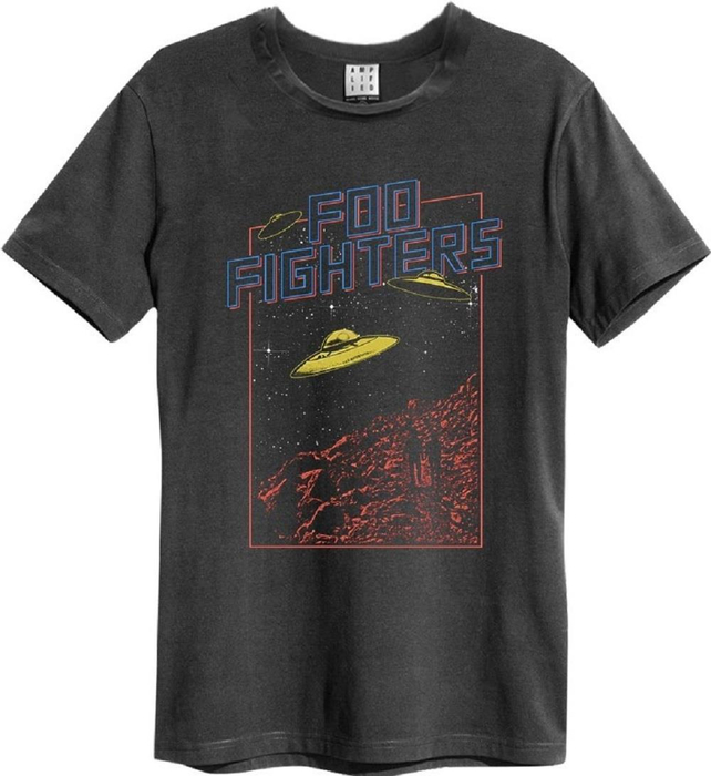 Amplified Mens Tee Foo Fighters flying saucers char XXL