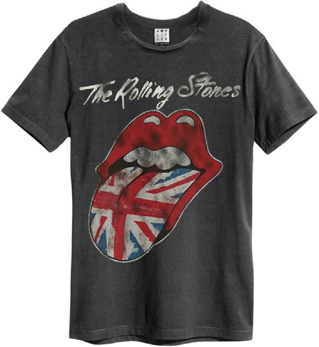 Amplified Mens Tee Rolling Stones UK Tonque Mens T-Shirt round Neck Shirt