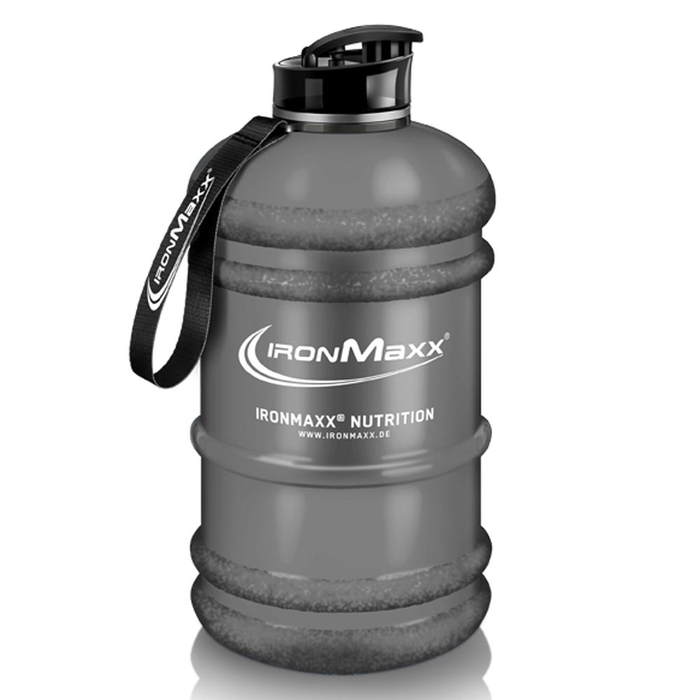IronMaxx Water Gallon Jug Waterbottle matt 2,2 Liter Frosted-Black