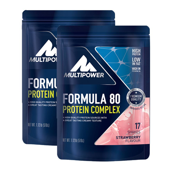 Multipower 2 x Formula 80 Protein Complex 510g Beutel Gemischt per Mail