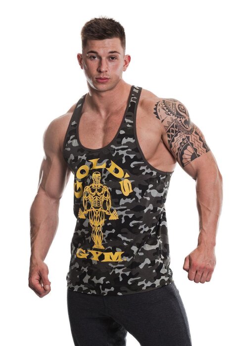 Golds Gym Muscle Joe Premium Tank Camo Black