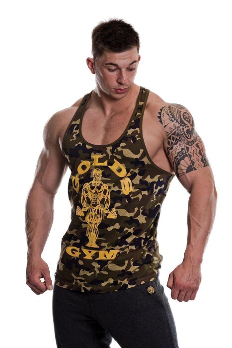 Golds Gym Muscle Joe Premium Tank Camo Green