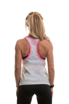 Golds Gym Ladies Loose Fit Muscle Tank White Fitness Ladies Gymwear Cotton Top