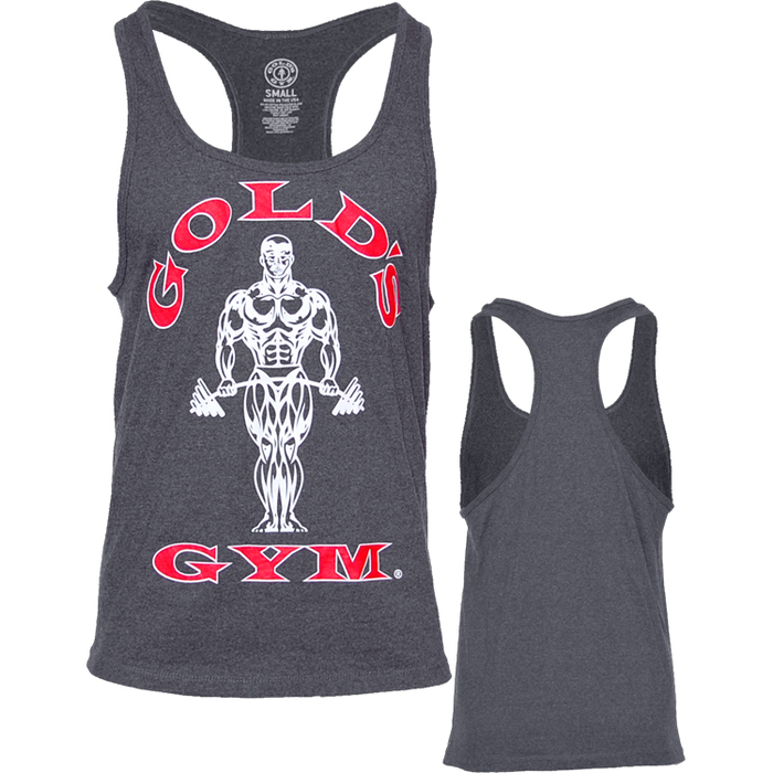 Golds Gym Classic Stringer Tank Top Charcoal S-XXL Bodybuilding Fitness XL