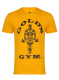 Golds Gym Muscle Joe T-Shirt Bodybuilding Fitness Clothing Mens Shirt Yellow M