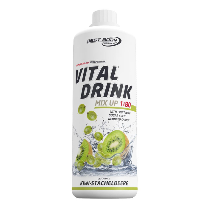 Best Body Vital Drink 1000ml Flasche Mineraldrink Kiwi-Stachelbeere