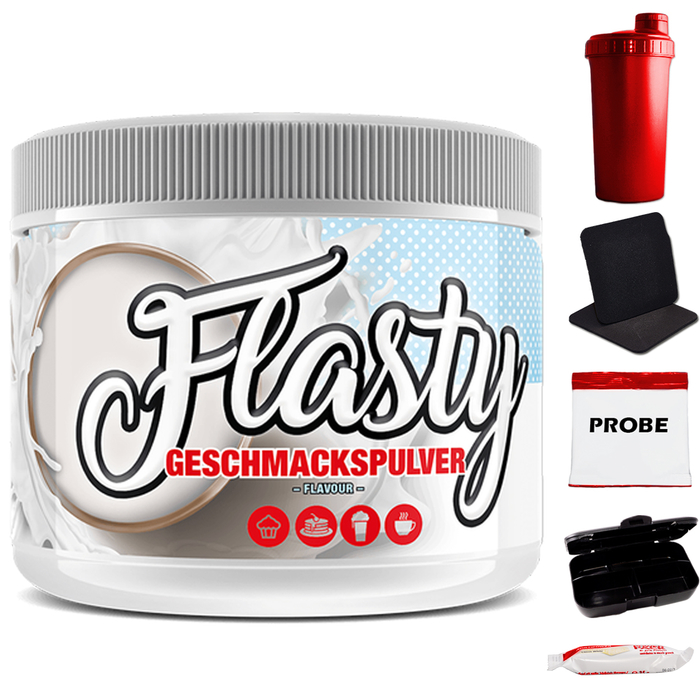 Blackline 2.0 Flasty 250g Dose + Bonus Schokolade Joghurt Erdbeere Produktproben