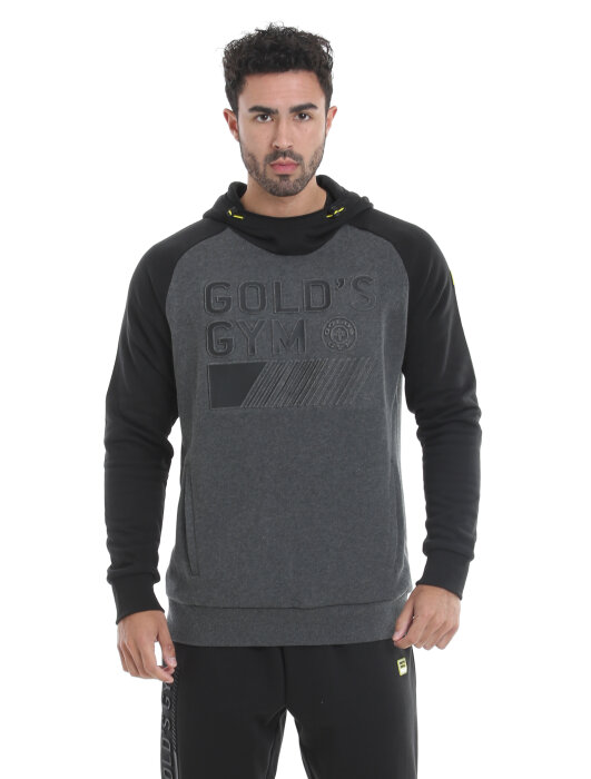 Golds Gym Mens Pullover Embossed Hoodie M