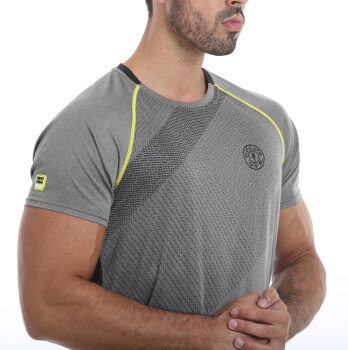 Golds Gym Crew Neck Performance T-Shirt Grey/Black XXL