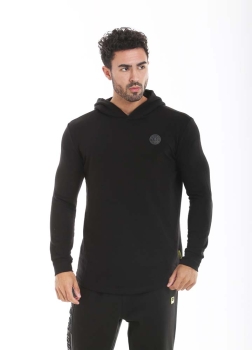 Golds Gym Long Sleeve Hooded Sweathshirt Black