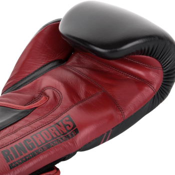 Ring Horns Destroyer Boxhandschuhe Leder Black-Red 12oz