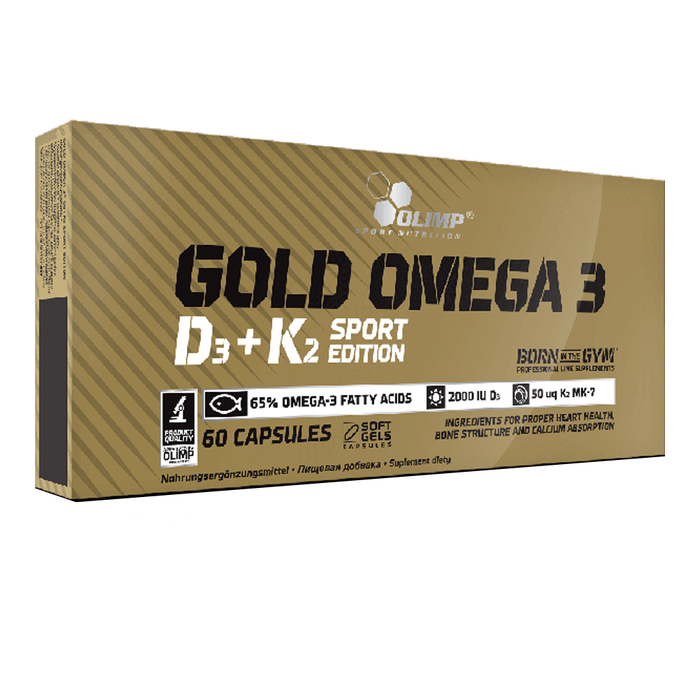 Olimp Gold Omega 3 D3 + K2 Sport Edition 60 Kapseln Schachtel
