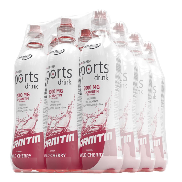 Best Body Sports Drink RTD L-Carnitin Drink 12x 500ml Gebinde Wild Cherry
