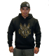 Gym King Mens Bodybuilding Gym Hoodie Black-Gold XL