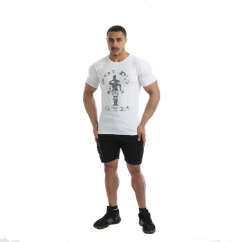 Golds Gym Camo Joe Printed T-Shirt White S