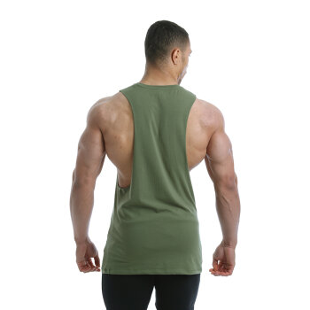 Golds Gym Drop Armhole Vest Tank Top khaki s