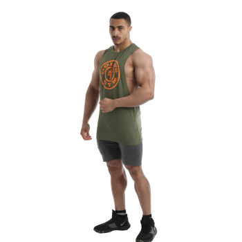 Golds Gym Drop Armhole Vest Tank Top khaki s