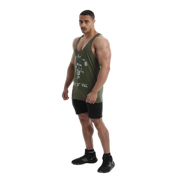Golds Gym Camo Joe Printed Vest Tank Top army marl