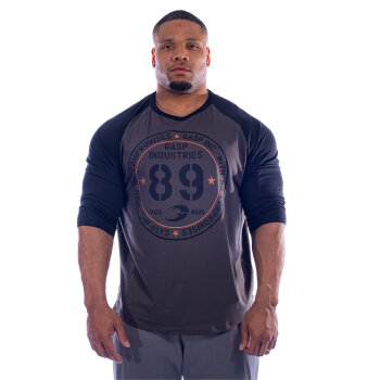 GASP Raglan Baseball Tee Dark Grey XXXL