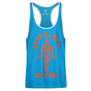 Golds Gym Muscle Joe Contrast Stringer Tank Turq/Orange XXL