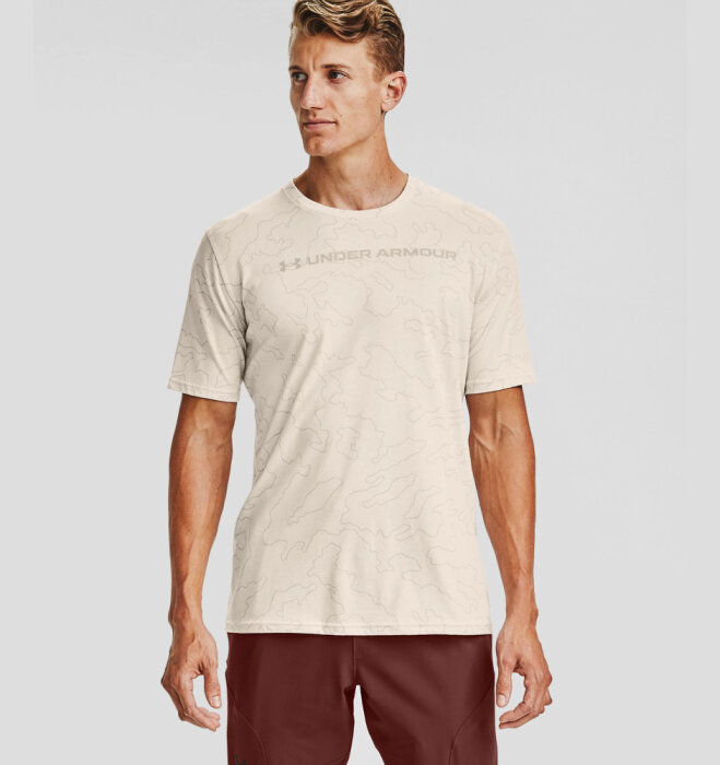 Under Armour All Over Wordmark T-Shirt Highland Buff White M