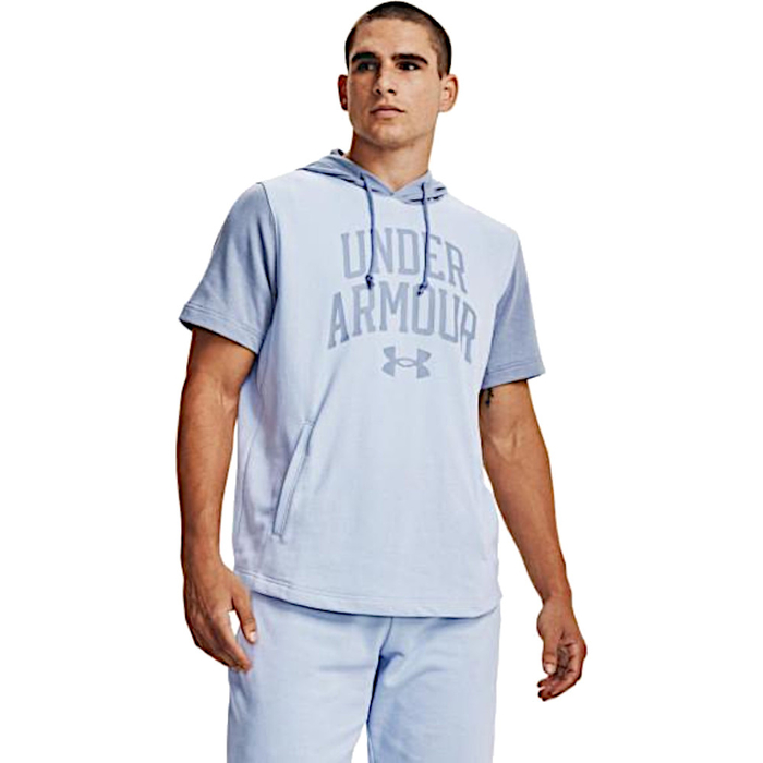 Under Armour Mens UA Rival Terry Colorblock Short Sleeve Hoodie