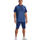 Under Armour Mens UA Rival Terry Colorblock Short Sleeve Hoodie Purple