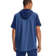 Under Armour Mens UA Rival Terry Colorblock Short Sleeve Hoodie Purple