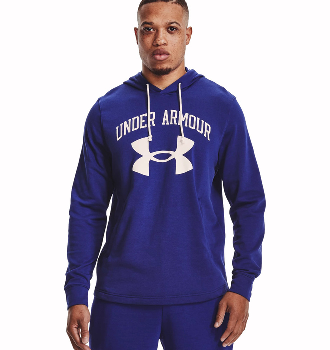 Under Armour Rival Terry Big Logo Hoodie Blue