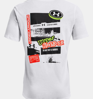 Under Armour Sticker Campus Herren T-Shirt Weiß-Schwarz S