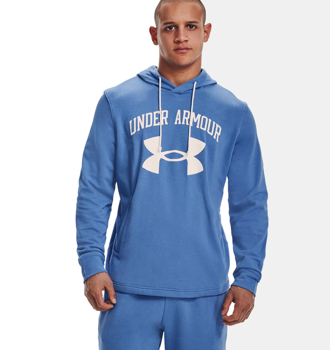 Under Armour Rival Terry Big Logo Hoodie River Onyx White