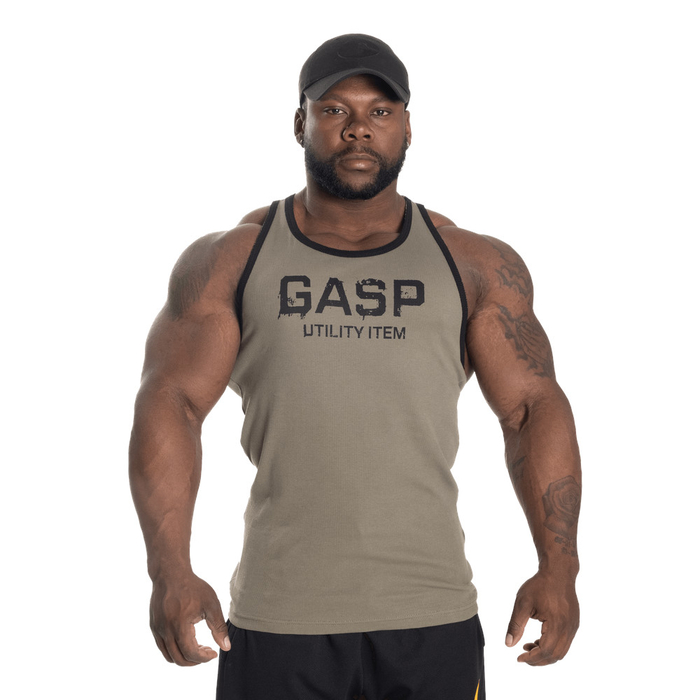 GASP Ribbed T-Back Washed Green M